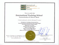 Сертификат International Yachting School